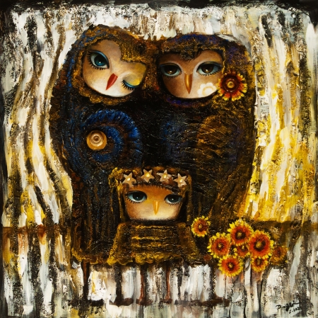 Three with Flowers by artist Ping Irvin